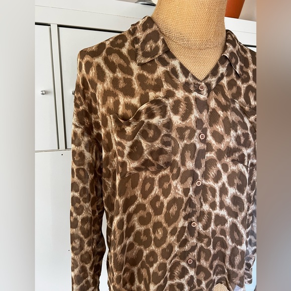 Free People Leopard Print Blouse - Picture 2 of 3